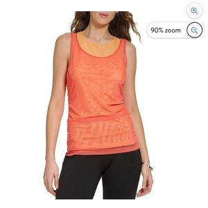 DKNY Womens Mesh Crewneck Blouse